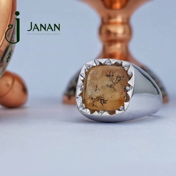 انگشتر کوارتز زرد شجـر دار